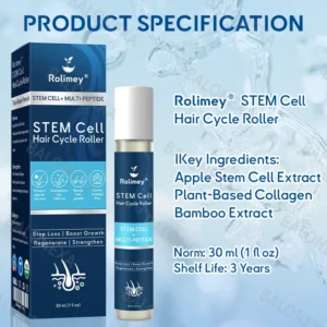 ✅US Owned and Operated: 𝙍𝙤𝙡𝙞𝙢𝙚𝙮® 𝙎𝙏𝙀𝙈 𝘾𝙚𝙡𝙡 𝙃𝙖𝙞𝙧 𝘾𝙮𝙘𝙡𝙚 𝙍𝙤𝙡𝙡𝙚𝙧 (Male pattern baldness · Thinning hair · Receding hairline · Postpartum hair loss · Stress-related shedding · Ageing hair · Scalp discomfort)