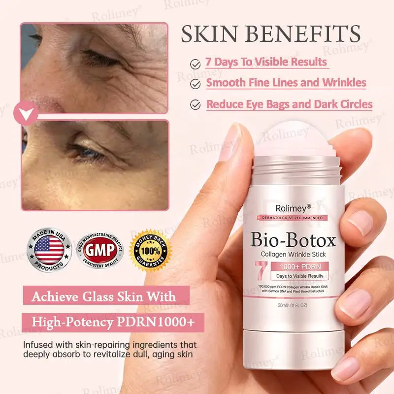 🌿Made and Shipped from UK✨ Rolimey® Bio-Botox PDRN Collagen Wrinkle Stick – Lift, Firm & Smooth Skin with Salmon DNA & Plant-Based Bakuchiol