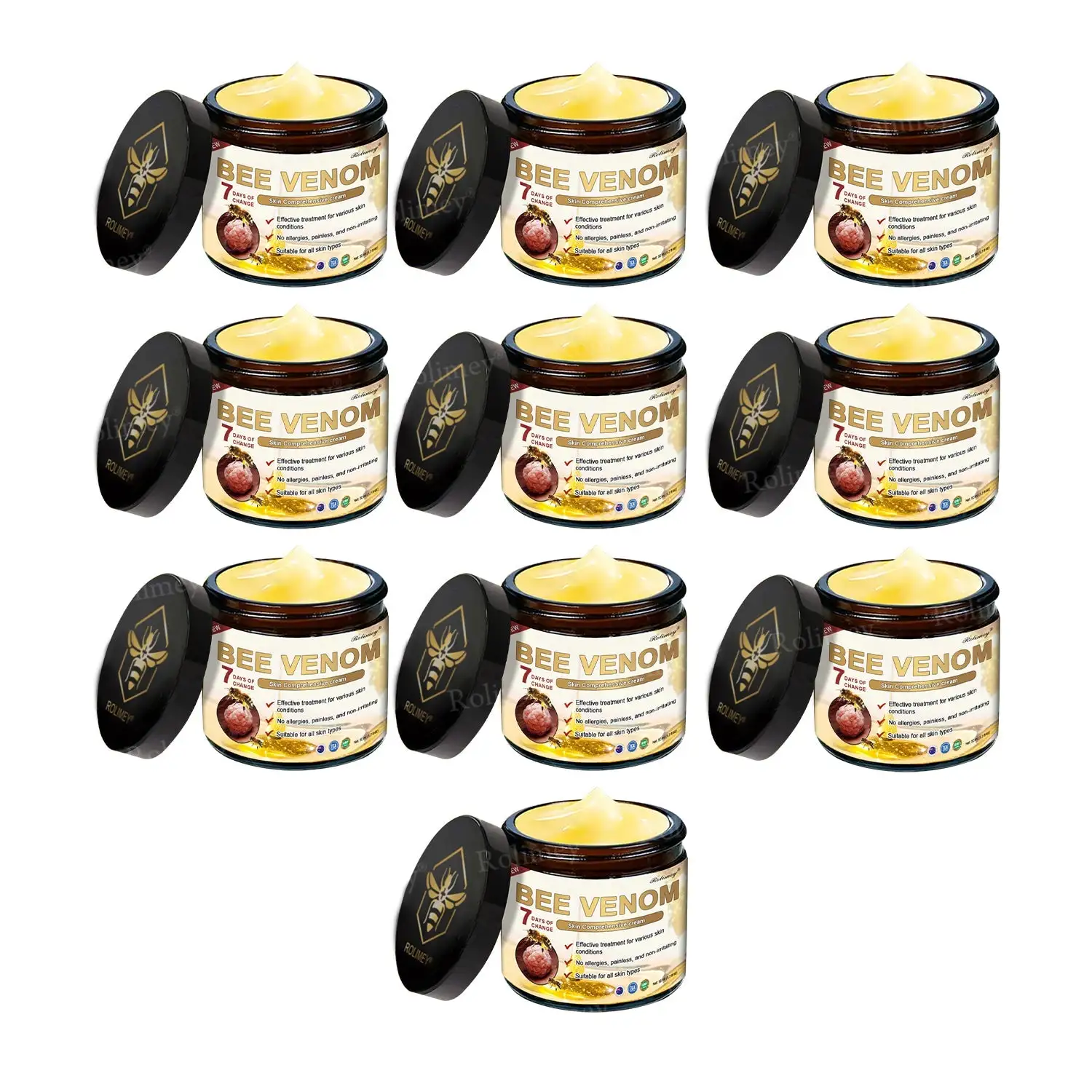 ✨Made and Shipped from UK✨Rolimey® Bee Venom Skin Comprehensive Cream Anti-aging, Hydrating, Skin Repair, Even Tone, Acne and Dark Spot Treatment, Wart and Mole Removal, Psoriasis Relief