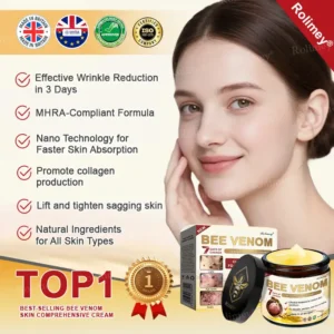✨Made and Shipped from UK✨Rolimey® Bee Venom Skin Comprehensive Cream Anti-aging, Hydrating, Skin Repair, Even Tone, Acne and Dark Spot Treatment, Wart and Mole Removal, Psoriasis Relief