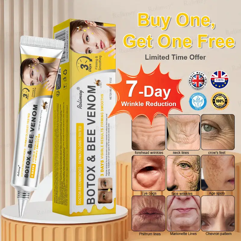 (🌟Made and Shipped from UK)✨Rolimey® Botox Bee Venom Wrinkle Removal Cream👩🔬Dermatologist-Tested🔥LAST DAY 70% OFF
