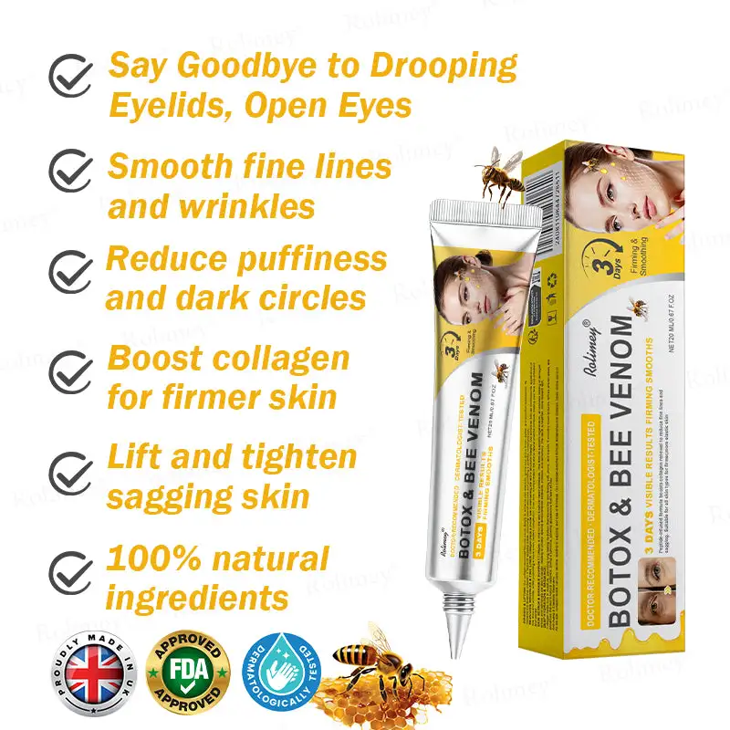 (🌟Made and Shipped from UK)✨Rolimey® Botox Bee Venom Wrinkle Removal Cream👩🔬Dermatologist-Tested🔥LAST DAY 70% OFF