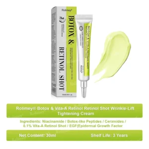 👨‍⚕️✅ Made and shipped from the USA – Rolimey® Botox & Vita-A Retinol Shot tightening and wrinkle-reducing cream – Last day of promotion, 70% OFF