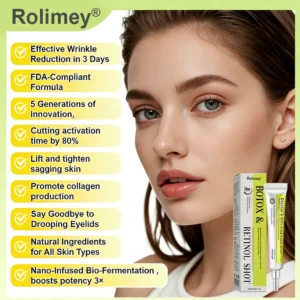 👨‍⚕️✅ Made and shipped from the USA – Rolimey® Botox & Vita-A Retinol Shot tightening and wrinkle-reducing cream – Last day of promotion, 70% OFF