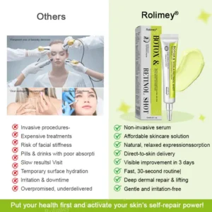 👨‍⚕️✅ Made and shipped from the USA – Rolimey® Botox & Vita-A Retinol Shot tightening and wrinkle-reducing cream – Last day of promotion, 70% OFF
