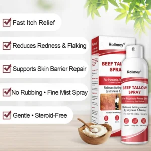 Rolimey® Beef Tallow Spray for Itchy, Flaky Psoriasis Skin