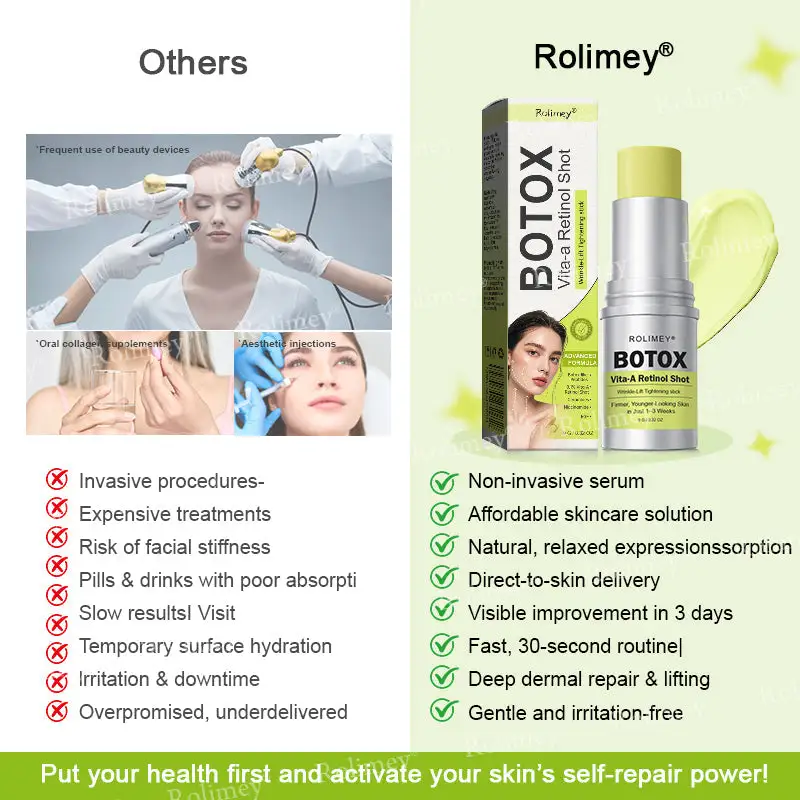 🎁🎉Made and Shipped from the USA ✅Rolimey® Botox & Vita-A Retinol Shot Wrinkle-Lift Tightening stick- Last Day Promotion 70% OFF🔥LAST DAY 70% OFF
