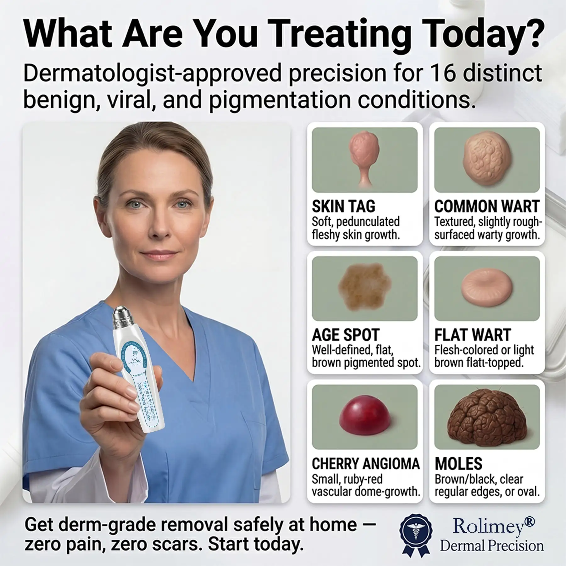 🩵Official Brand Shop | Rolimey® 7-Day Roll-On for Skin Spots and Skin Tags – Pain-Free & Scar-Free