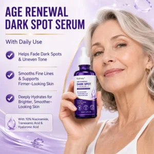 🗽Rolimey® Age Renewal Dark Spot Serum — Infused with 10% Niacinamide, Tranexamic Acid & Hyaluronic Acid for Brighter, Smoother-Looking Mature Skin