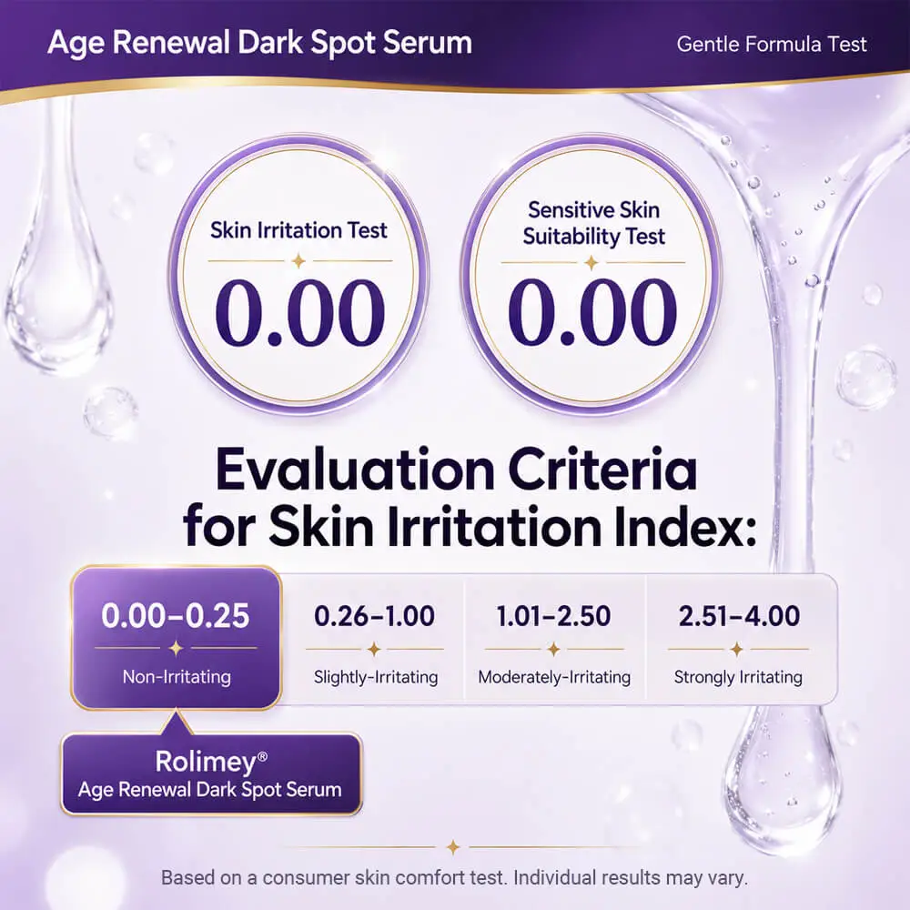 🗽Rolimey® Age Renewal Dark Spot Serum — Infused with 10% Niacinamide, Tranexamic Acid & Hyaluronic Acid for Brighter, Smoother-Looking Mature Skin